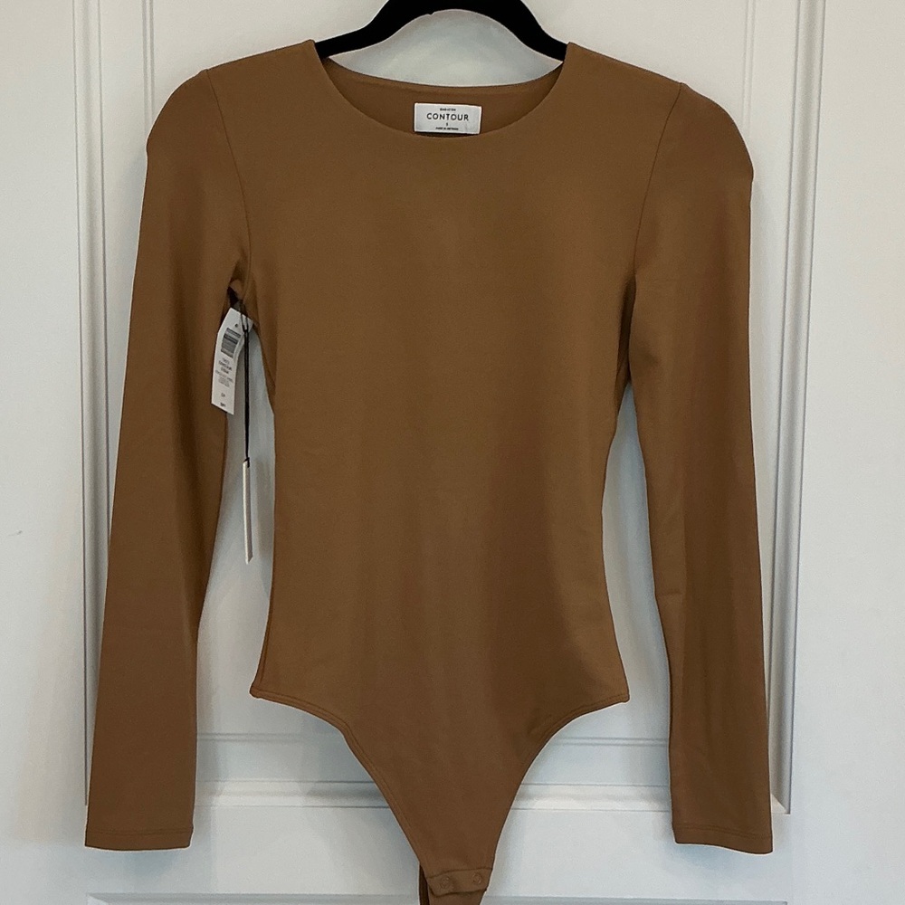 Babaton Tan Long Sleeve Bodysuit